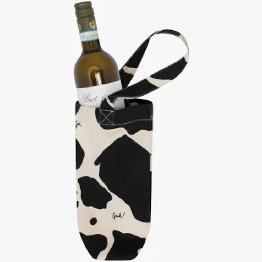 Gah! Cow Print Wine Tote